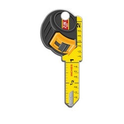 Lucky Line Products B126S | House Key, Schlage, Tape Measure, Brass, Enamel Coating, 1 each per Card
