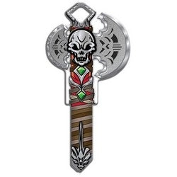 Lucky Line Products B143K | House Key, Kwikset, Battle Axe, Brass, Enamel Coating, 1 each per Card