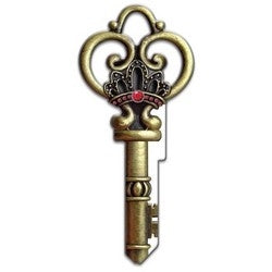 Lucky Line Products B146K | House Key, Kwikset, Skeleton, Brass, Enamel Coating, 1 each per Card