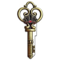 Lucky Line Products B146S | House Key, Schlage, Skeleton, Brass, Enamel Coating, 1 each per Card