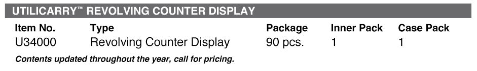 Lucky Line Products U34000 | UtiliCarry Counter Display, 24 SKUs, 120 Pieces