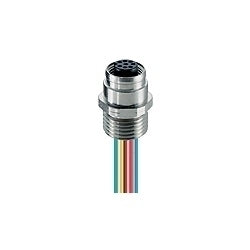Lumberg Automation 600000187 | Receptacle,4 A,4-Pin M12 Female,Brass, Gold Over Nickel Plated Contact,IP67,-25 to 90 C,250 V