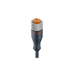 Lumberg Automation 600003418 | Cordset, M12 Standard Female Straight, 2m L, Black, 4 A