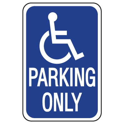 LyleSigns L-36-12RA | Traffic Signs, Handicapped Parking Only, Reflective Aluminum, 18"H X 12"W