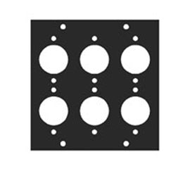 Middle Atlantic XLRM6 | UCP Module, XLR Male Punchouts