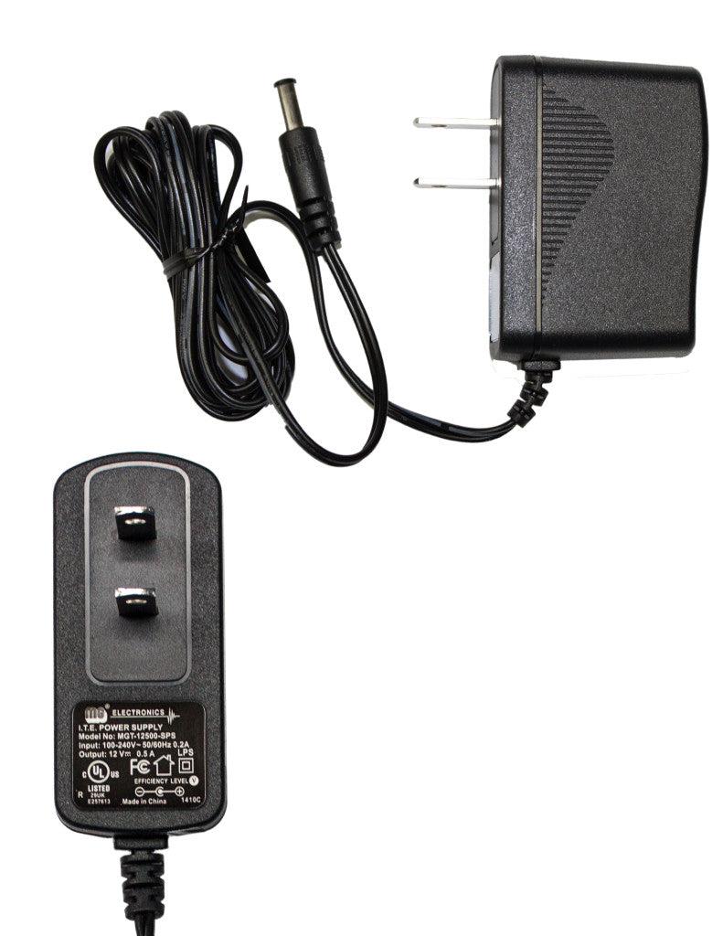 MG Electronics MGT12500SPS | 12VDC 500mA Switching Power Supply, Black