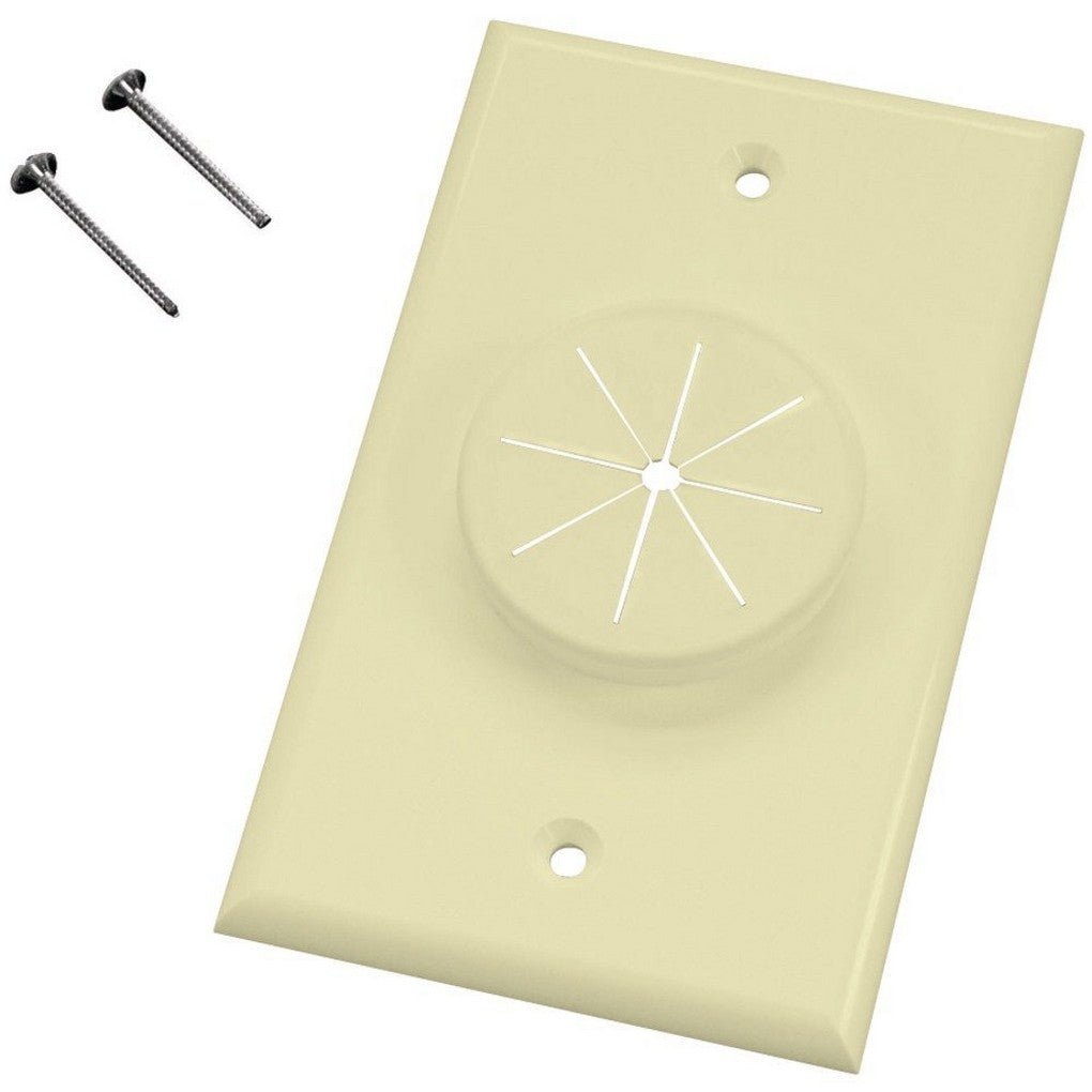Midlite 1GAL-GR1 Single Gang Wireport With Grommet (Almond)