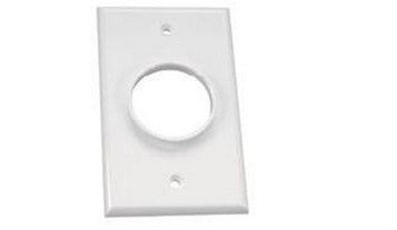 Midlite 1GWH Cable Pass Through Wallplate - Single Gang