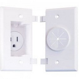 Midlite 2GESR5251W 2gang Ac Female Ac Receptacle Splitplt