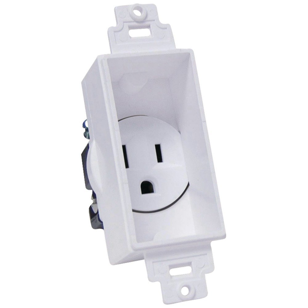 Midlite 4641W Decor Recessed Receptacle, White