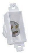 Midlite 4642-W Single Port Recessed Decora Power Inlet, White
