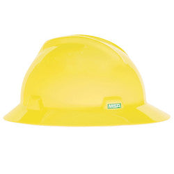 MSA Safety 10061515 | V-Gard Protective Hats, Fas-Trac Ratchet, Hi-Viz Yellow-Green