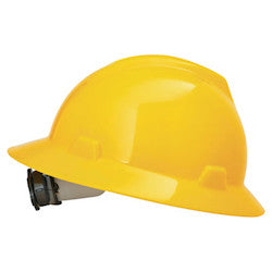 MSA Safety 475366 | V-Gard Protective Hats, Fas-Trac Ratchet, Hat, Yellow