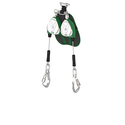 MSA Safety VTLEG-022-PC-A | V-TEC Leading Edge PFL Twin 8’ Cable, Aluminum Carabiner