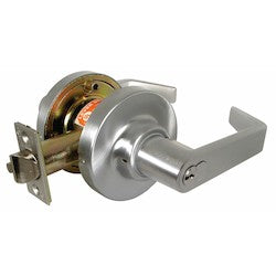Marks Usa 195RAB/26D | Door Lock Leverset, Cylindrical, American Lever, Interchangeable Core, 2-3/4" Backset, 9/16" Throw, ANSI F109, Satin Chrome