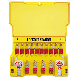Master Lock 1483BP1106 | Safety Series Lockout Stations With Key Registration Card, 22In, Anod. Alum 1-Lk
