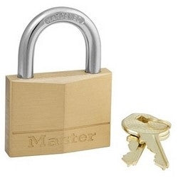 Master Lock 150D | Padlock, Keyed Different, 5-Pin Cylinder, 2" Width, 1" Shackle Clearance, Solid Brass