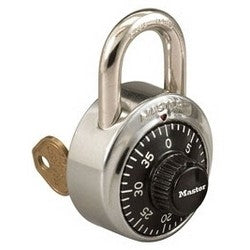 Master Lock 1525 V46 | Combination Padlock, 1-7/8" Width, 3/4" Shackle Clearance, Stainless Steel, Black Dial with V46 Key, for Security Purpose