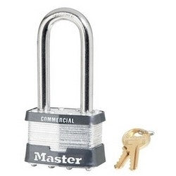 Master Lock 25LJWO | Tumbler Padlock, Keyed Different, Boron Shackle, 2" Width, 2-1/2" Shackle Clearance, Laminated Steel without Cylinder