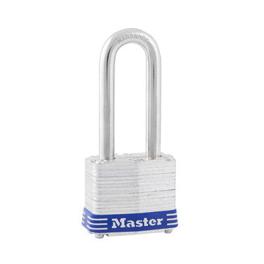 Master Lock 3DLH | Tumbler Padlock, Keyed Different, 4-Pin Cylinder, 1-9/16" Width, 2" Shackle Clearance, Laminated Steel