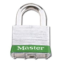 Master Lock 3GRN KA 0410 | Laminated Steel Padlock, 1-9/16" Body, 3/4" Shackle, Green, Keyed Alike 0410