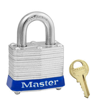 Master Lock 3KABLU | Laminated Steel Padlock, 3/4" Shackle, Blue, Keyed Alike to #3476