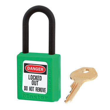 Master Lock 406GRN | Zenex™ Thermoplastic Safety Padlock, Green, 1-1/2" Body, 1-1/2" Shackle