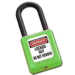 Master Lock 406KAW400GRN3XX0003 | Zenex™ Thermoplastic Safety Padlock, Green, Keyed Alike W400, Dielectric