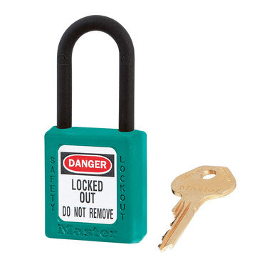 Master Lock 406TEAL | Safety Padlock, 1-1/2" Body, 1-1/2" Shackle, Teal, Keyed Different