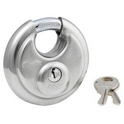 Master Lock 40DPF | Discus Padlock, Keyed Different, 4-Pin Cylinder, 2-3/4" Width, 5/8" Shackle Clearance, Stainless Steel