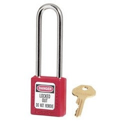 Master Lock 410LTRED | Red Zenex Thermoplastic Safety Padlock, 1-1/2In (38Mm) Wide With 3In (76Mm) Shackle