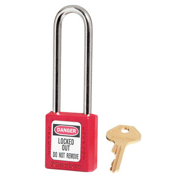 Master Lock 410LTRED | Red Zenex Thermoplastic Safety Padlock, 1-1/2In (38Mm) Wide With 3In (76Mm) Shackle