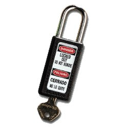 Master Lock 411BLK | Safety Padlock, 3" Xenoy Body, 1.5" Steel Shackle, Keyed Different, Black