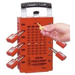 Master Lock 503RED | Group Lock Box, Latch Tight, Portable/Wall Mount, Red