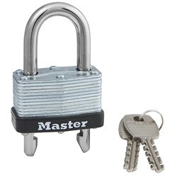 Master Lock 510D | Padlock, Keyed Different, 1-3/4" Width, 5/8" Shackle Clearance, Laminated Steel