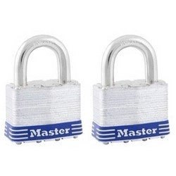 Master Lock 5T | Tumbler Padlock, Keyed Alike, 4-Pin Cylinder, 2" Width, 1" Shackle Clearance, Laminated Steel