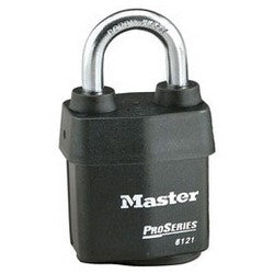 Master Lock 6121 | Tumbler Padlock, Proseries, Weather Tough, Keyed Different, 5-Pin Cylinder, 2-1/8" Width, 1-1/8" Shackle Clearance, Laminated Steel