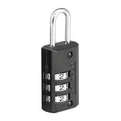 Master Lock 646D | Combination Padlock, Numeric, Resettable, 13/16" Width, 11/16" Shackle Clearance, Solid Metal, Black