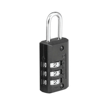 Master Lock 646D | Combination Padlock, Numeric, Resettable, 13/16" Width, 11/16" Shackle Clearance, Solid Metal, Black