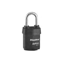 Master Lock 6627LHWO | Padlock, Proseries, Weather Tough, Keyed Different, Rekeyable, 2-5/8" Width, 1-7/8" Shackle Clearance, Laminated Steel, Black without Cylinder