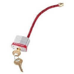 Master Lock 7C5RED | Circuit Breaker Compact Padlock, Keyed Different, 1-1/8" Width x 3/4" Depth, 3/16" Shackle Diameter, Steel, Red