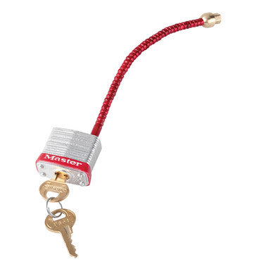 Master Lock 7C5RED | Circuit Breaker Compact Padlock, Keyed Different, 1-1/8" Width x 3/4" Depth, 3/16" Shackle Diameter, Steel, Red