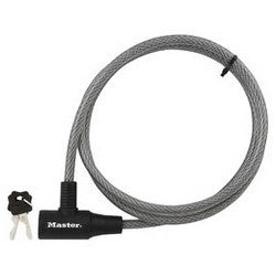Master Lock 8154DPF | Cable Lock, Keyed Different, 3/8" Diameter x 6’ Length, Braided Steel, Vinyl Coated, Gray, for Vehicle