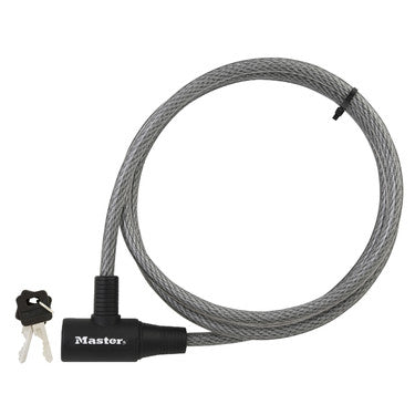 Master Lock 8154DPF | Cable Lock, Keyed Different, 3/8" Diameter x 6’ Length, Braided Steel, Vinyl Coated, Gray, for Vehicle