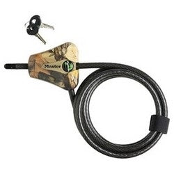 Master Lock 8418KADCAMO-TMB | Cable Lock, Python, Adjustable, Keyed Alike, 5/16" Diameter x 6’ Length, Braided Steel, Camouflage