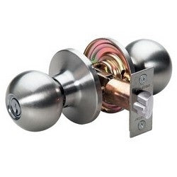 Master Lock BAO0115 | Door Lock, Keyed Different, Ball Knob, 6-Way Adjustable Latch, Satin Nickel, for Entry
