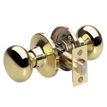 Master Lock BC0403BOX | Door Lock, Keyed Different, Biscuit Knob, Adjustable Backset, Polished Brass, for Hall and Closet, 8 each per Box