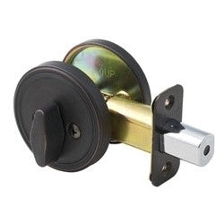 Master Lock DS0512P | Door Deadbolt, Single Sided, Keyed Different, Aged Bronze without Cylinder, for Entry, 8 each per Box