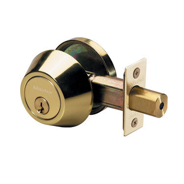 Master Lock DS0603KA4W | Door Deadbolt, WR3/5 Single Cylinder, 4-Way Adjustable Backset, Keyed Alike, Polished Brass