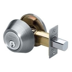 Master Lock DS0615KA4W | Door Deadbolt, WR3/5 Single Cylinder, 4-Way Adjustable Backset, Keyed Alike, Satin Nickel